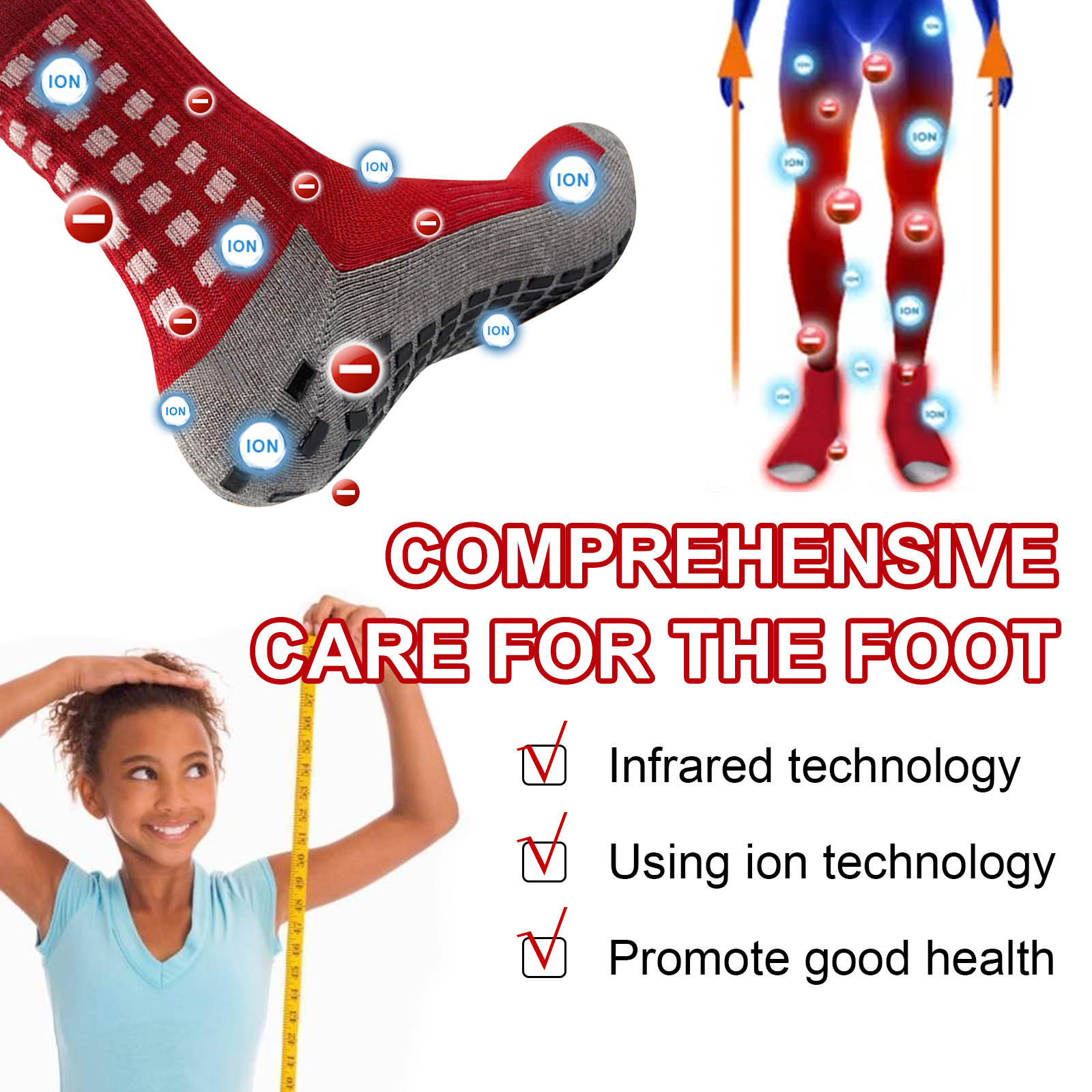 Foot Massage Socks, Outdoor Exercise Fitness Breathable Comfort Foot Massage Promote Non-Slip Warm Socks - Image 5