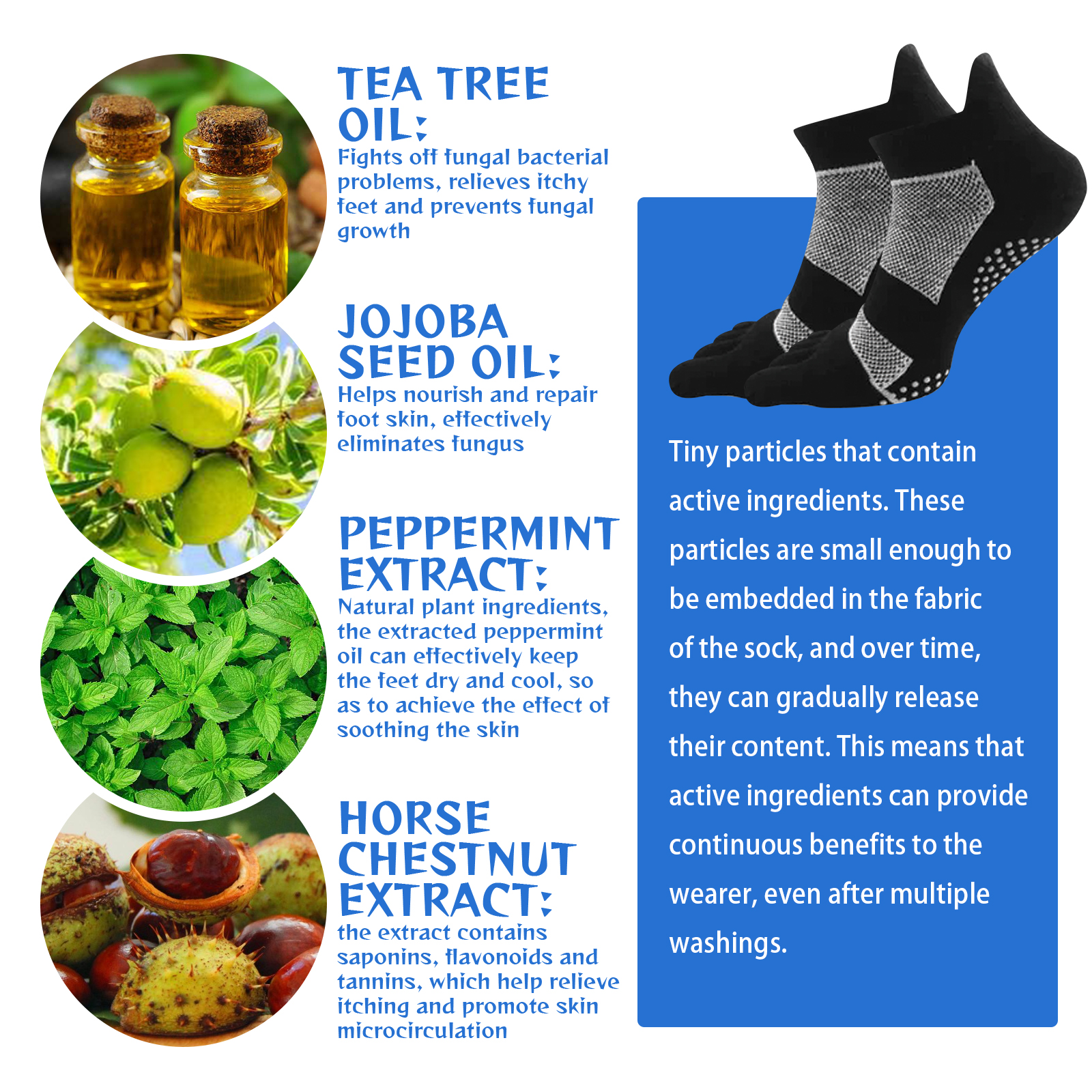 Antifungal Deodorant Socks, Comfortable Breathable Non-slip Anti-foot Sweat Deodorant Foot Care Thermal Socks - Image 6