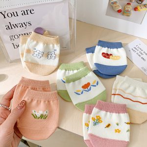 Invisible Socks Half Socks Women Spring And Summer Thin Shallow Mouth Half Palm Cotton Socks Non-Slip Forefoot Socks High Heels Socks