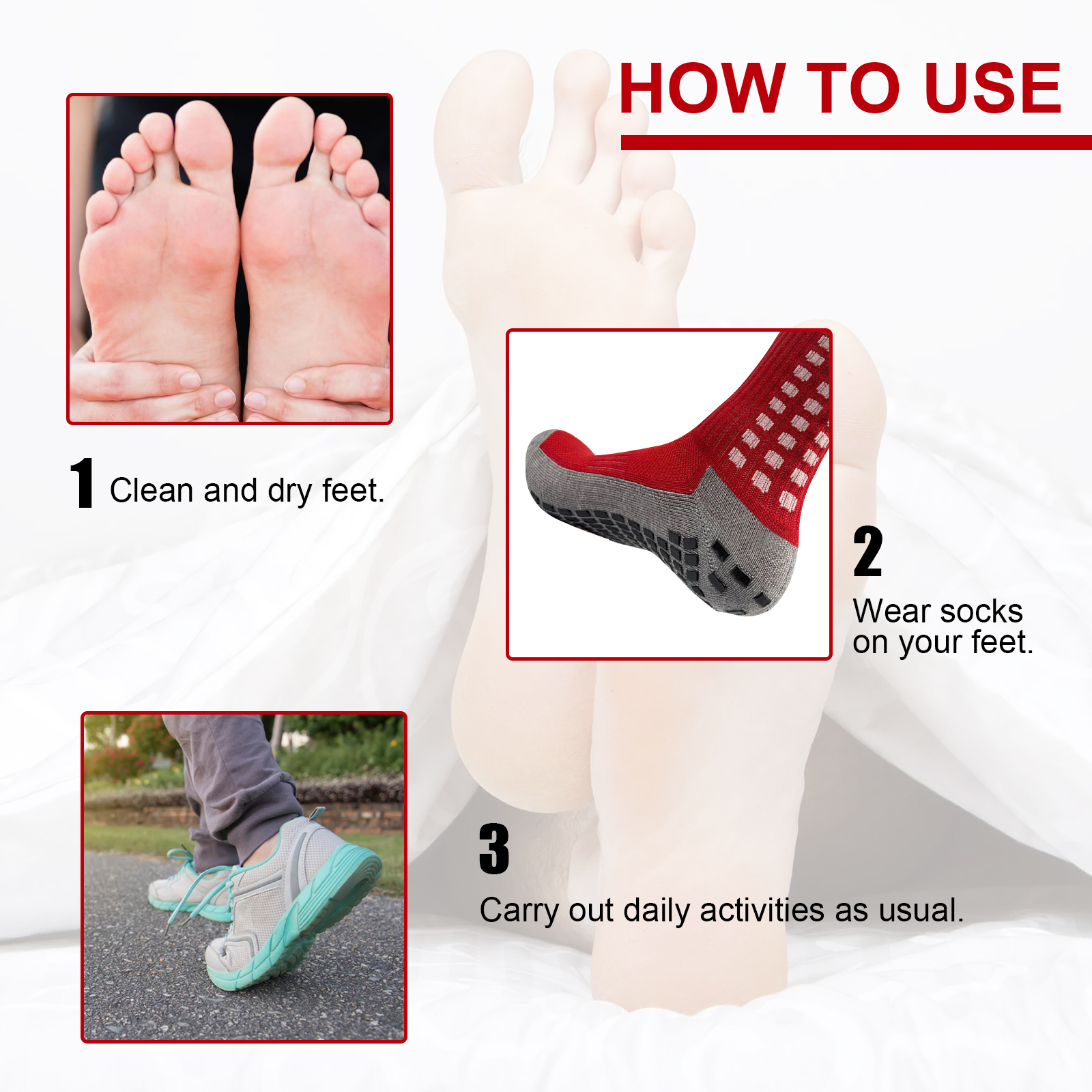 Foot Massage Socks, Outdoor Exercise Fitness Breathable Comfort Foot Massage Promote Non-Slip Warm Socks - Image 7