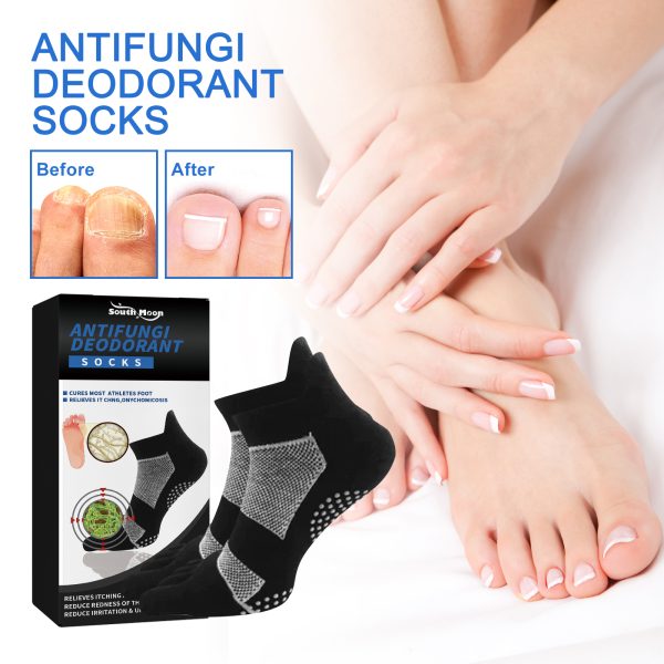 Antifungal Deodorant Socks, Comfortable Breathable Non-slip Anti-foot Sweat Deodorant Foot Care Thermal Socks